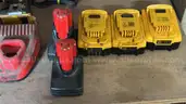 Milwaukee and Dewalt Hand Tool and Battery Set and Table