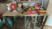 Milwaukee and Dewalt Hand Tool and Battery Set and Table