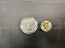 Ten Dollar Gold Coin and Silver Dollar