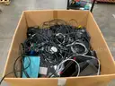 Assorted MIsc Cables/Cords and Various Coumpter Parts 36x29x28