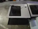 9x Glass-top Desks