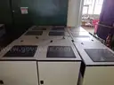 9x Glass-top Desks