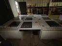 9x Glass-top Desks