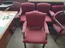 3x Red Arm Chairs