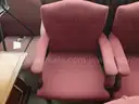 3x Red Arm Chairs