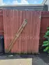 Red wood stockade fencing