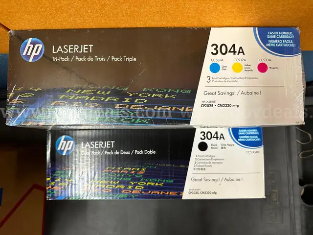 HP LaserJet 304A Double and Tri-Pack Toner Cartridges
