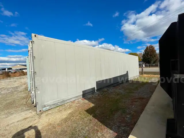 40-foot &#x201C;Conex-style&#x201D; container that can serve as freezer, refrigerator, or dry storage unit