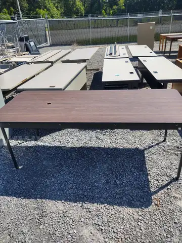 wood top metal tables