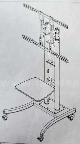 Mobile Floor Stand For TV w/ Shelf (Stored Outside, As-Is)