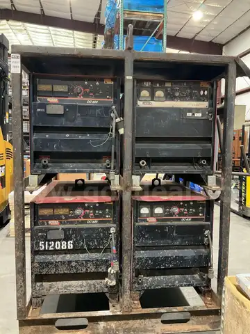 4 PACK RACK LINCOLN ELECTRIC DC-600 WELDER SYSTEM
