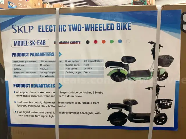 UNUSED 2025 SKLP ELECTRIC TWO WHEELED SCOOTER MODEL SK-E48