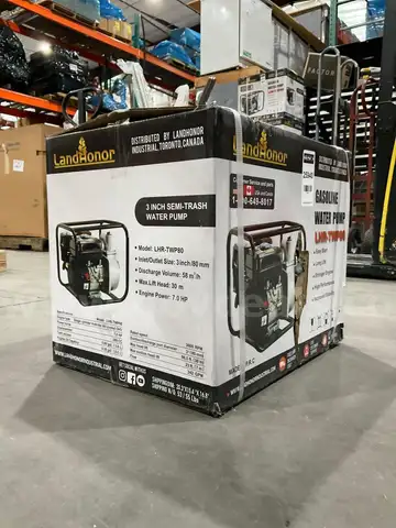 UNUSED LANDHONOR 3in SEMI-TRASH WATER PUMP MODEL LHR-TWP80, GAS POWERED