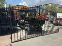 SET OF UNUSED GREAT BEAR 14FT BI PARTING WROUGHT IRON GATES, 7FT EACH PIECE (14&#x27; TOTAL WIDTH). 2 PIECES PER SET