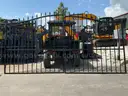 SET OF UNUSED GREAT BEAR 14FT BI PARTING WROUGHT IRON GATES, 7FT EACH PIECE (14&#x27; TOTAL WIDTH). 2 PIECES PER SET