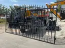 SET OF UNUSED GREAT BEAR 14FT BI PARTING WROUGHT IRON GATES, 7FT EACH PIECE (14&#x27; TOTAL WIDTH). 2 PIECES PER SET