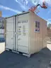 10FT OFFICE / STORAGE CONTAINER, FORK POCKETS WITH SIDE DOOR ENTRANCE &#x26; SIDE WINDOW, APPROX 99&#x27;&#x27; T x 86&#x27;&#x27; W x 108&#x27;&#x27; DEEP