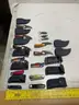 UNUSED (14) HANDMADE DAMASCUS KNIVES IN MOLD PROOF LEATHER SHEATHS