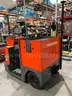 TOYOTA STAND ON TUGGER MODEL CBTY4, ELECTRIC, 48V, APPROX MAX DRAWBAR PULL 880LBS, NEEDS BATTERY