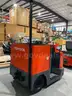 TOYOTA STAND ON TUGGER MODEL CBTY4, ELECTRIC, 48V, APPROX MAX DRAWBAR PULL 880LBS, NEEDS BATTERY