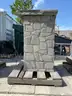 ( 1 ) STONE DRIVEWAY PILLAR, APPROX 47in T x 31in W x 31in L