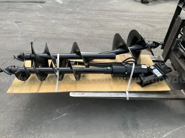 PALLET OF ( 3 ) UNUSED 2025 AUGER FOR SKID STEER, APPROX 8in / 12in &#x26; 16in