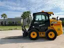 JCB POWER BOOM SKID STEER MODEL 225 T4 W/ FORK ATTACHMENT ATTACHED, LOW HOURS