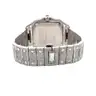 USED CARTIER SANTOS LARGE MODEL STAINLESS STEEL WATCH WITH ROSE GOLD BEZEL, ESTIMATED 18CTS+ OF NATURAL DIAMONDS (AFTERM