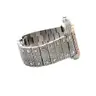 USED CARTIER SANTOS LARGE MODEL STAINLESS STEEL WATCH WITH ROSE GOLD BEZEL, ESTIMATED 18CTS+ OF NATURAL DIAMONDS (AFTERM