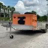 BEAR TRACK ALUMINUM UTILITY 65in X 120in VOYAGER TRAILER WITH HONDA GENERATOR, RIDGID 48R-0S STORAGE UNIT &#x26; ZOMBIEBOX