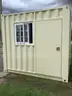 9FT OFFICE / STORAGE CONTAINER, FORK POCKETS WITH SIDE DOOR ENTRANCE &#x26; SIDE WINDOW