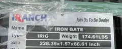 NEW 2025 IRANCH IRIG-IRON BI-PARTING IRON GATE, APPROX 20FT