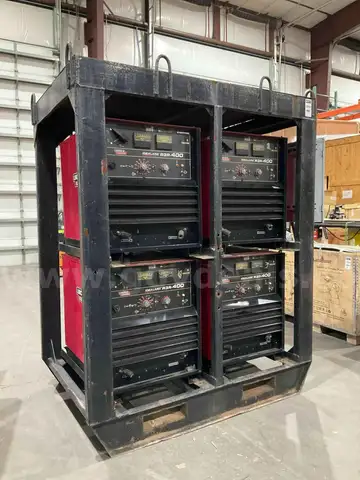 ( 4 PACK RACK) LINCOLN ELECTRIC IDEALARC R3R-400 STICK WELDER SYSTEM