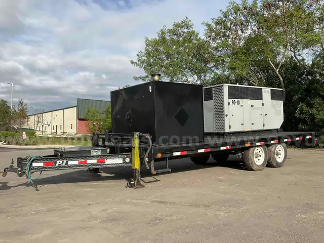 2015 PJ DECKOVER TRAILER W/ WINPOWER DX90F4-XA DIESEL GENERATOR  & MIDWEST INDUSTRIAL TANK