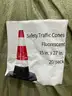 UNUSED 2025 SAFETY TRAFFIC CONES, FLUORESCENT, APPROX 20/PACK, 15in X 27in