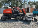 JACOBSEN TURF CAT RIDE ON MOWER, GAS POWERED, 4WD, STARTS RUNS PUMP HOUSING BROKEN