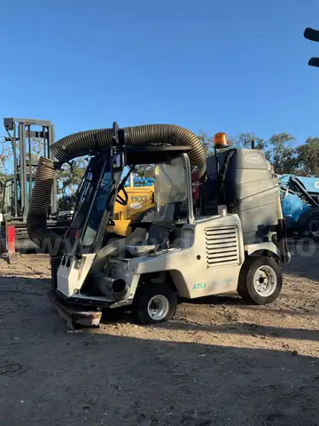TENNANT ATLV 4300 RIDE ON ALL TERRAIN LITTER VACUUM SWEEPER, DIESEL POWER