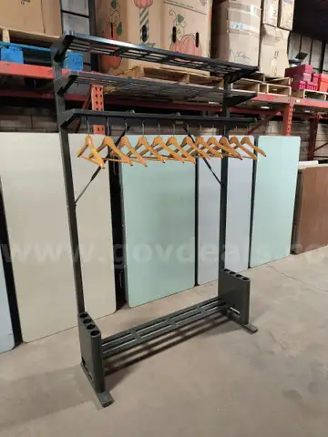 Vintage 1950s &#x22;Office Valet&#x22; Metal Coat Hat Umbrella Rack by Vogel Peterson