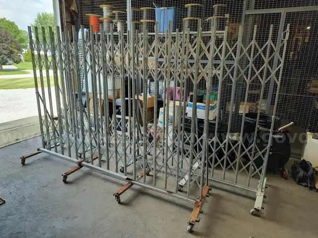 Lot of 2 - Rolling Expandable Safety Barricade Gates
