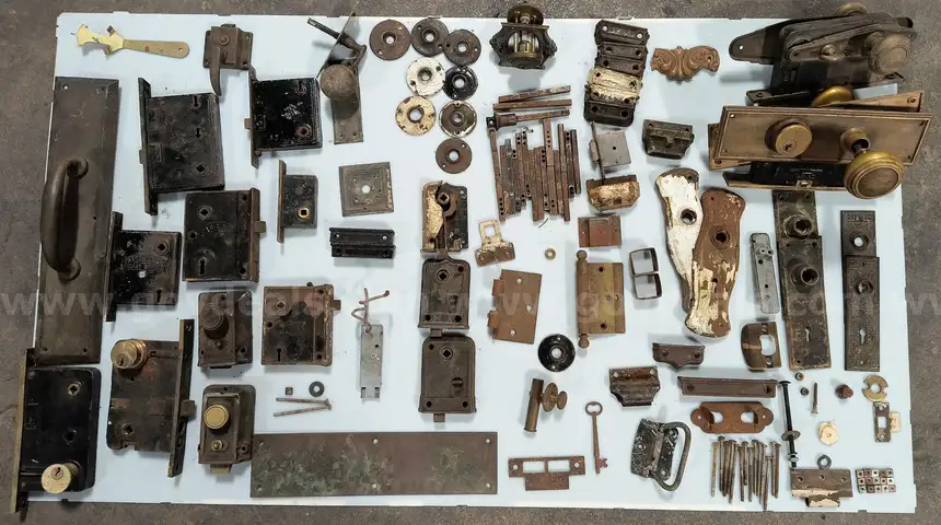 Vintage Lot of Collectable Door Locks, Handles, etc