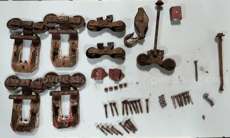 Vintage Lot of Collectable Barn Door Rollers, Hardware, etc