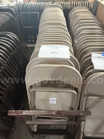 Lot J - Folding Chairs with Cart Qty 48