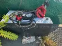 100 gal. fuel transfer tank with 12 volt pump.