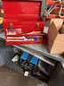 Gray metal cabinet FULL of tig welding equipment