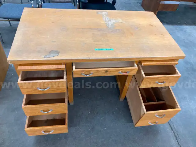 5 Drawer Wood Desk