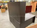 1- 3 Piece Dark Brown Pressboard Desk