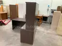 1- 3 Piece Dark Brown Pressboard Desk
