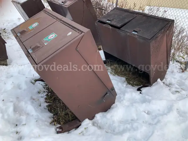 2 Brown Garbage Cans