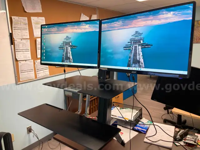 2- 27" acer LCD Monitors  and Ergotron Variadesk - Local pick up only