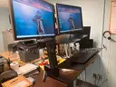 2- 24" Dell LCD Monitors with Ergotron Variadesk and Keyboard- Local pick up only